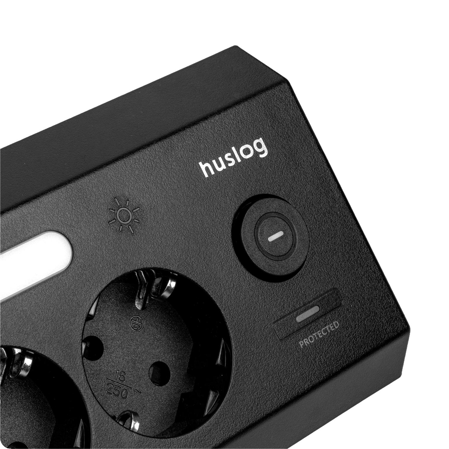 Huslog hálózati elosztó LED-del, USB-A, USB-C porttal-7