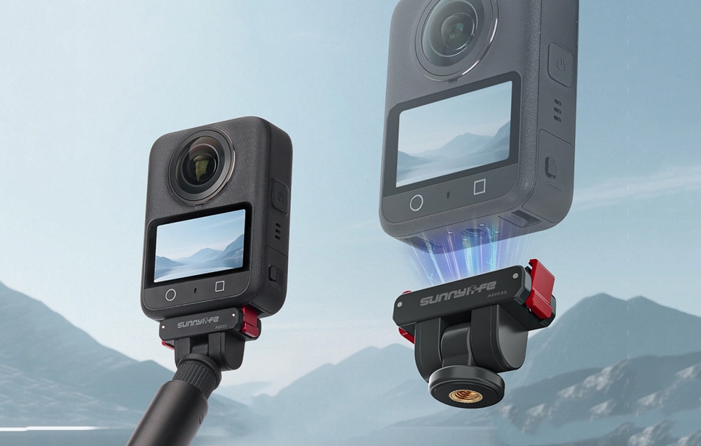 Sunnylife AD035 1/4” interfésszel 180°-ban forgatható mágneses adapter rögzítő OSMO 360, ACTION 5 PRO/OSMO ACTION 4/3/2 számára-2