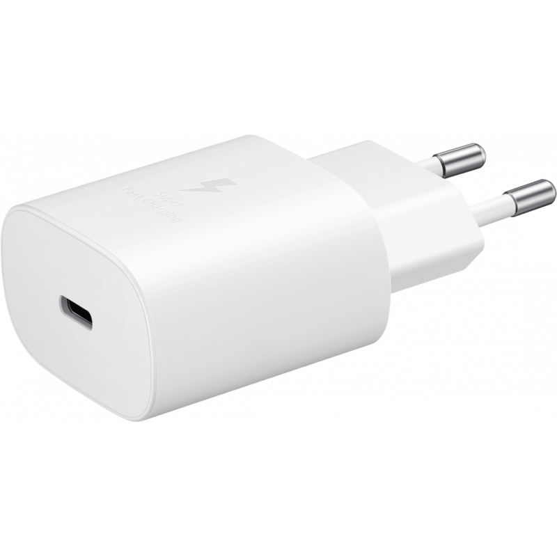 Fali töltő Samsung EP-TA800W + DA705BWE, 25W, 3A, 1 x USB-C, USB-C kábel, Fehér GP-PTU021SOAWQ-1