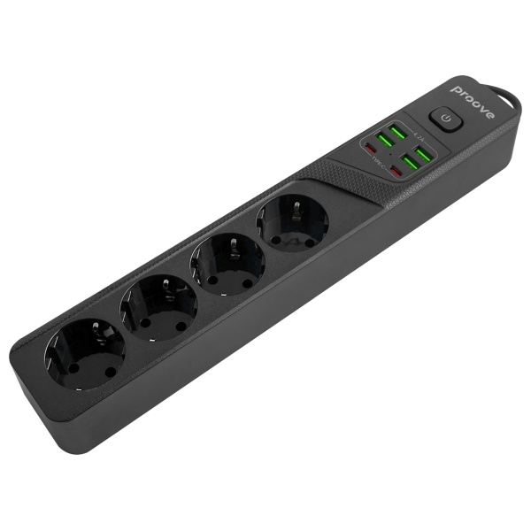 Proove 2m 3000W Hálózati Elosztó P-04 (4xAC + 4xUSB + 2xType-C) fekete-3