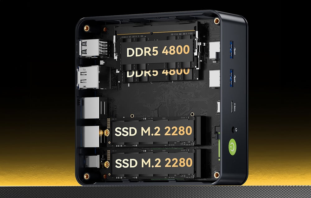 GMKtec M6 Ultra mini számítógép AMD Ryzen 5 7640HS 32 GB RAM + 1 TB SSD Windows 11 Pro-9
