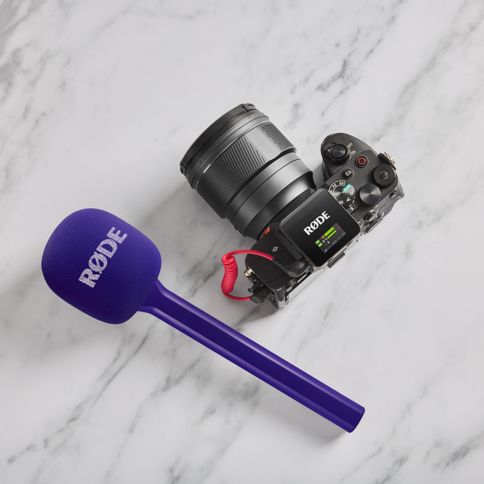 RØDE Interview GO mikrofonfogó nyél vezeték néküli mikrofonokhoz, lila-5