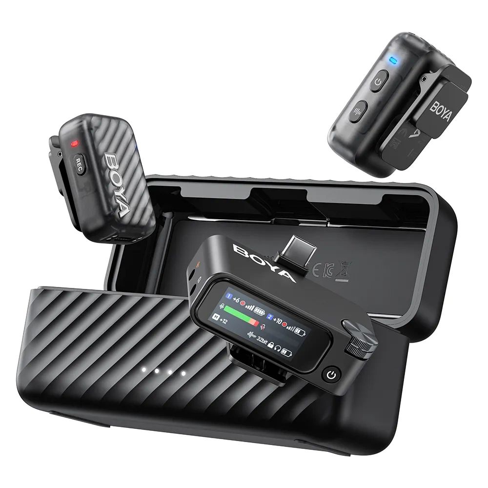 BOYA BOYAMIC 2 2.4GHz Univerzális vezetéknélküli szett (1+2 Töltődoboz)-0
