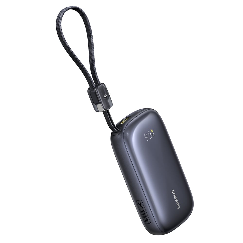 Baseus EnerFill FC21 Qpow3 Ultra Powerbank 20000mAh 22.5W kijelzővel és csatlakoztatott kábel - fekete-1