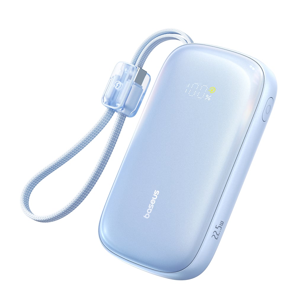 Baseus EnerFill FC21 Qpow 3 Ultra 20000mAh 22.5W Powerbank kijelzővel és kábellel - Kék-0