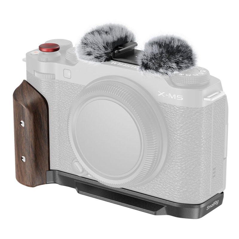 Smallrig 5260 L-Shape Mount Plate with Wooden Handle for Fujifilm X-M5 Black-0
