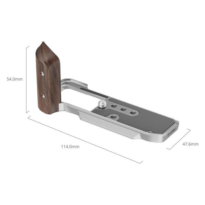 Smallrig 5261 L-Shape Mount Plate with Wooden Handle for Fujifilm X-M5 Silver-3