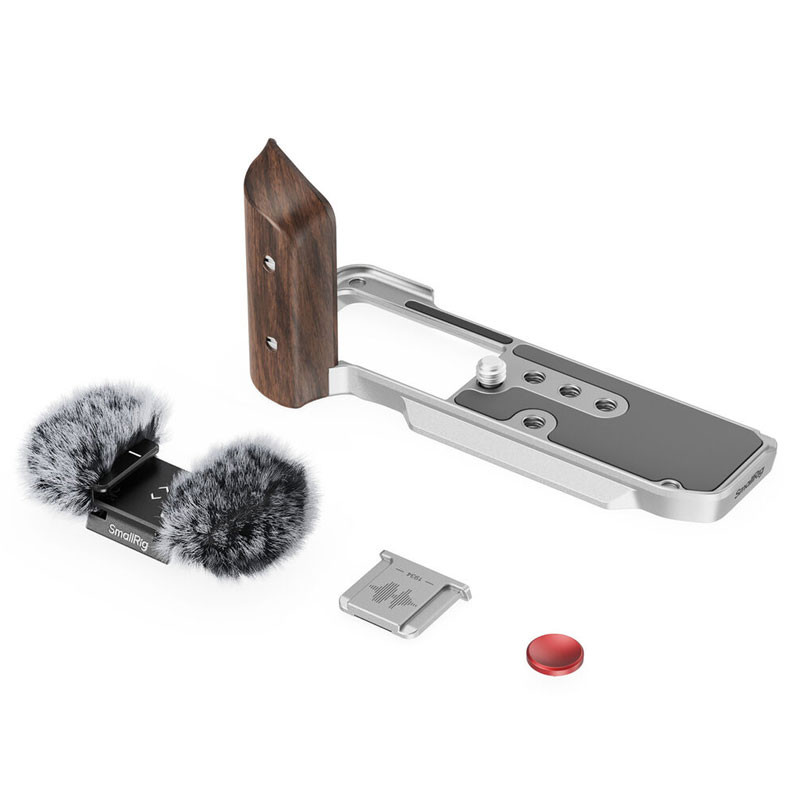 Smallrig 5261 L-Shape Mount Plate with Wooden Handle for Fujifilm X-M5 Silver-4