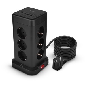 Huslog függőleges hálózati elosztó USB-A, USB-C porttal