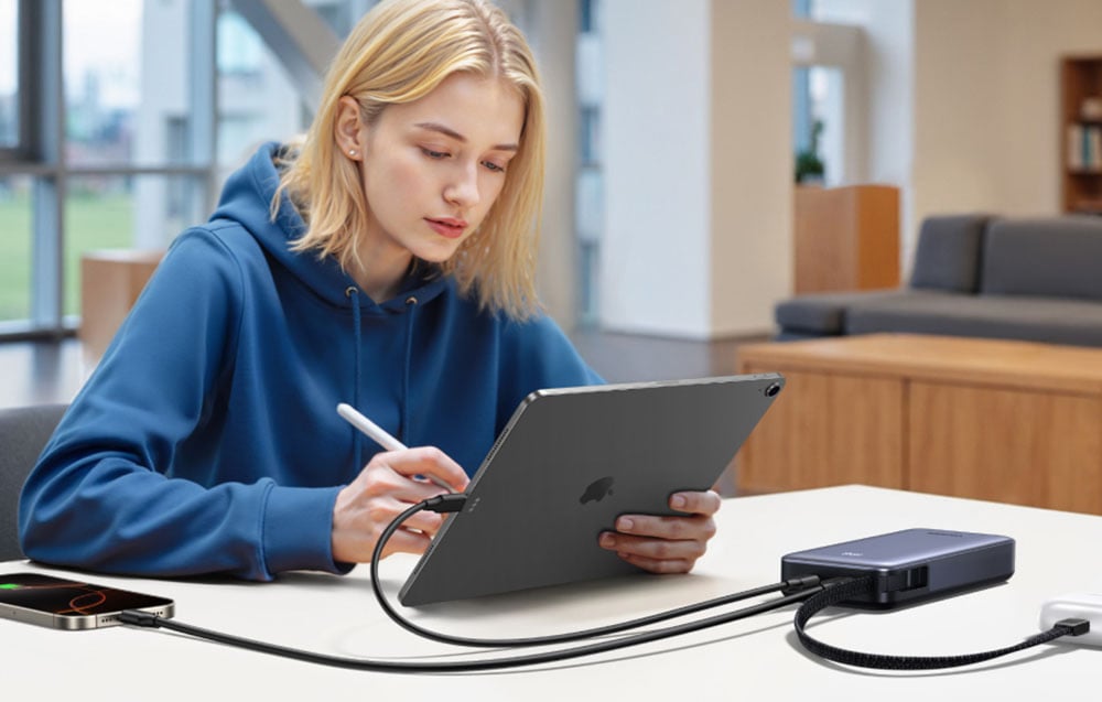 Powerbank beépített kábellel 20000mAh UGREEN PB536 45W (szürke)-2
