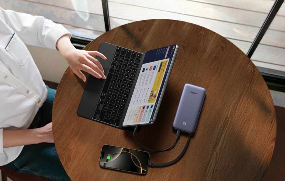 Powerbank beépített kábellel 20000mAh UGREEN PB536 45W (szürke)-3