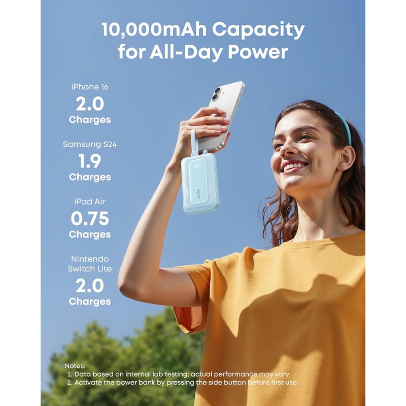 Powerbank Anker Zolo, 10000mAh, 35W, QC + PD, Fekete A1680H12-5
