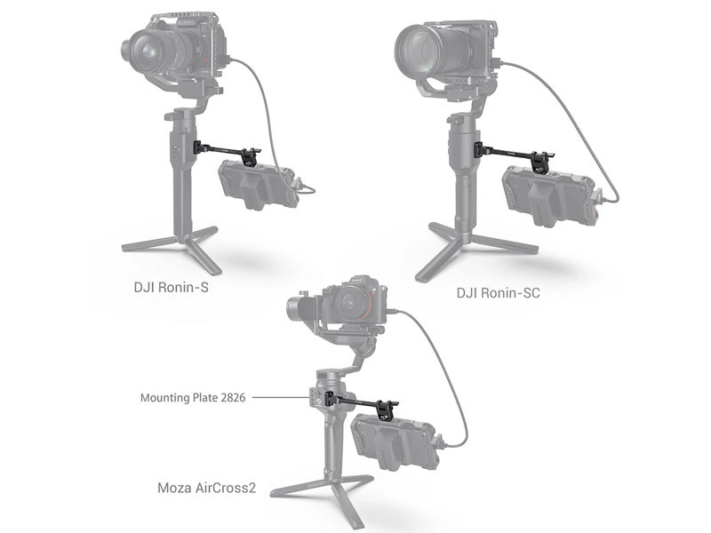 SmallRig Adjustable Monitor Mount for Selected DJI & Zhiyun & Moza Handheld Gimbal Stabilizers 2889 2889-4