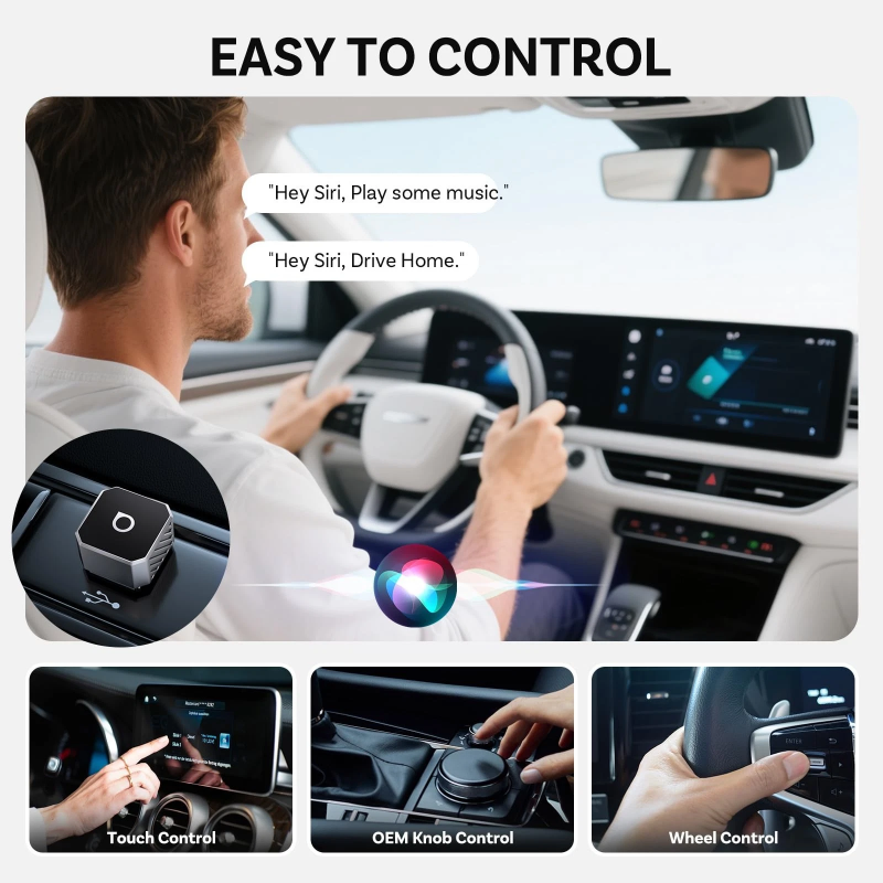 Wireless Carplay / Android Auto Adapter Ottocast Mini Cube Style C Apple iPhone / Android telefonokhoz, Fekete CP88-T3-4