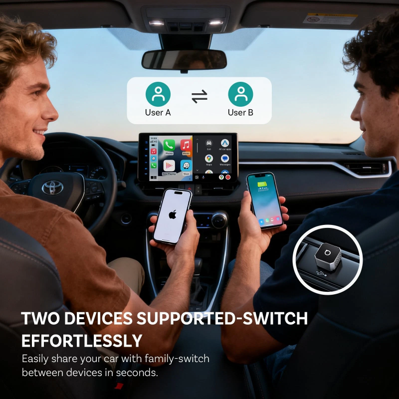 Wireless Carplay / Android Auto Adapter Ottocast Mini Cube Style C Apple iPhone / Android telefonokhoz, Fekete CP88-T3-6