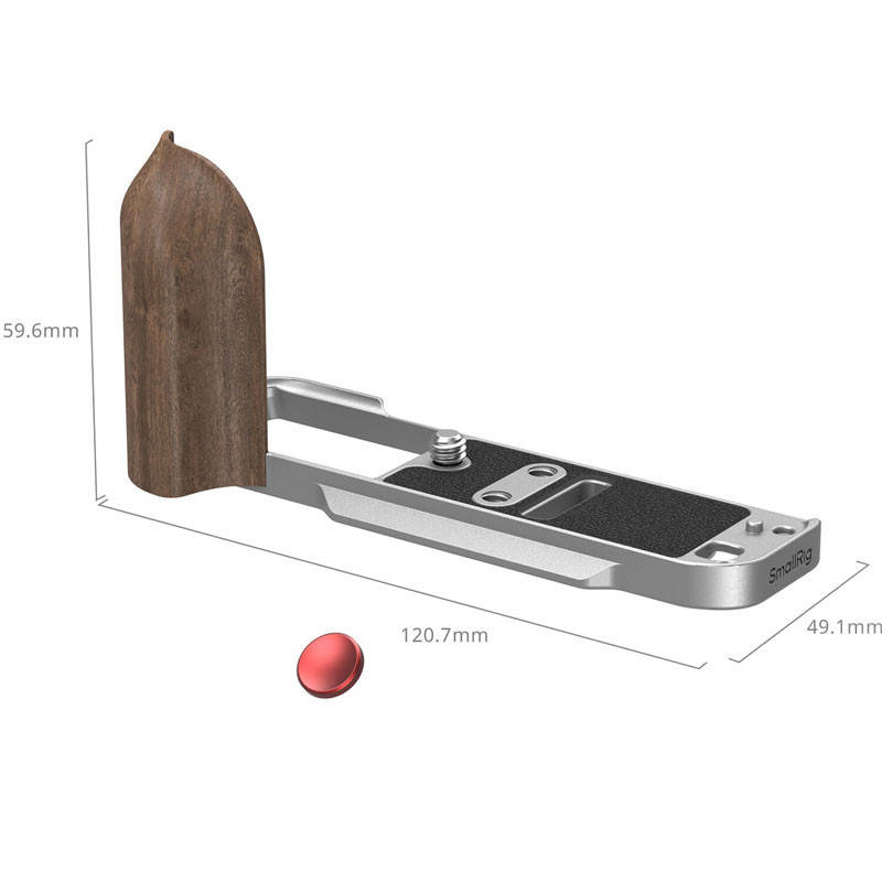 Smallrig 5667 L-Shaped Mount Plate with Wooden Handle for Fujifilm T30 / T30 II / X-T30 III Silver-2
