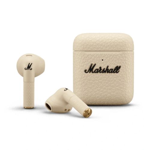 Marshall Minor IV valódi vezeték nélküli Bluetooth fülhallgató 5.3-as Bluetooth kapcsolattal, aktív zajszűréssel, Qi vezeték nélküli töltéssel, IPX4, krémszínű, európai verzió-0