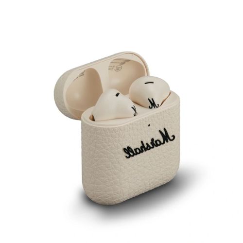 Marshall Minor IV valódi vezeték nélküli Bluetooth fülhallgató 5.3-as Bluetooth kapcsolattal, aktív zajszűréssel, Qi vezeték nélküli töltéssel, IPX4, krémszínű, európai verzió-2