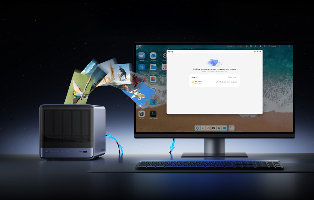 MINIS PC Minis Forum NAS N5 AMD Ryzen 7 H255, 16GB+128GB OS tárolás-6