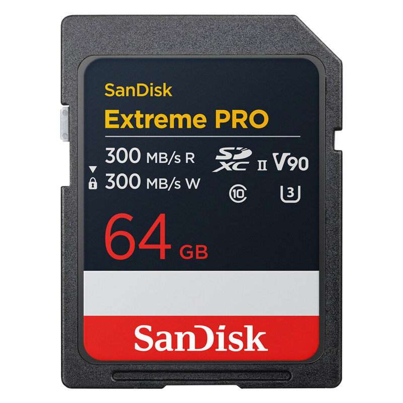 Sandisk 64GB Extreme Pro SDXC 300 MB/S olvasás 8K, V90, UHS-II memóriakártya-0
