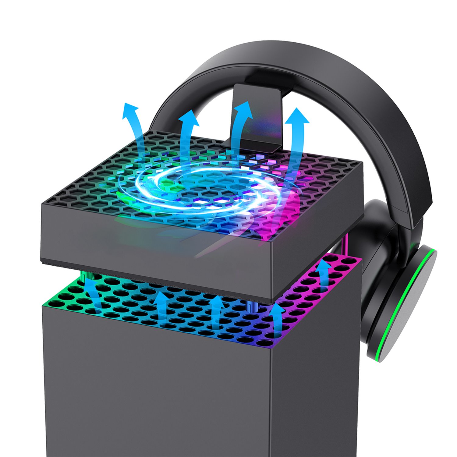 iPega XBX024S Multifunkcionális töltő RGB állvány Xbox-hoz hűtéssel tok-4