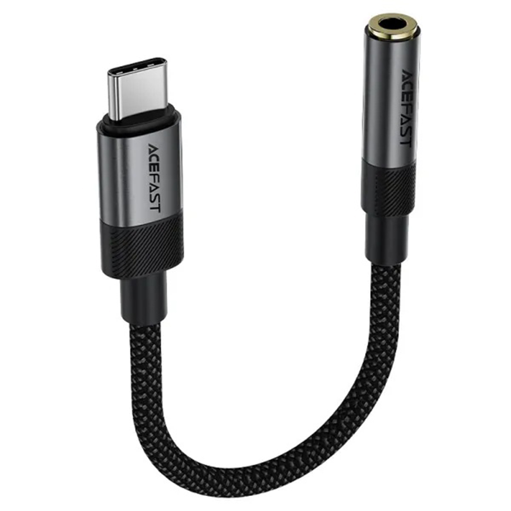 Type-C Férfi - Jack 3.5mm Női Acefast Audio Adapter (J12), Plug & Play, Magas hűségű hang, Nincs késés, 15cm - Fekete-0