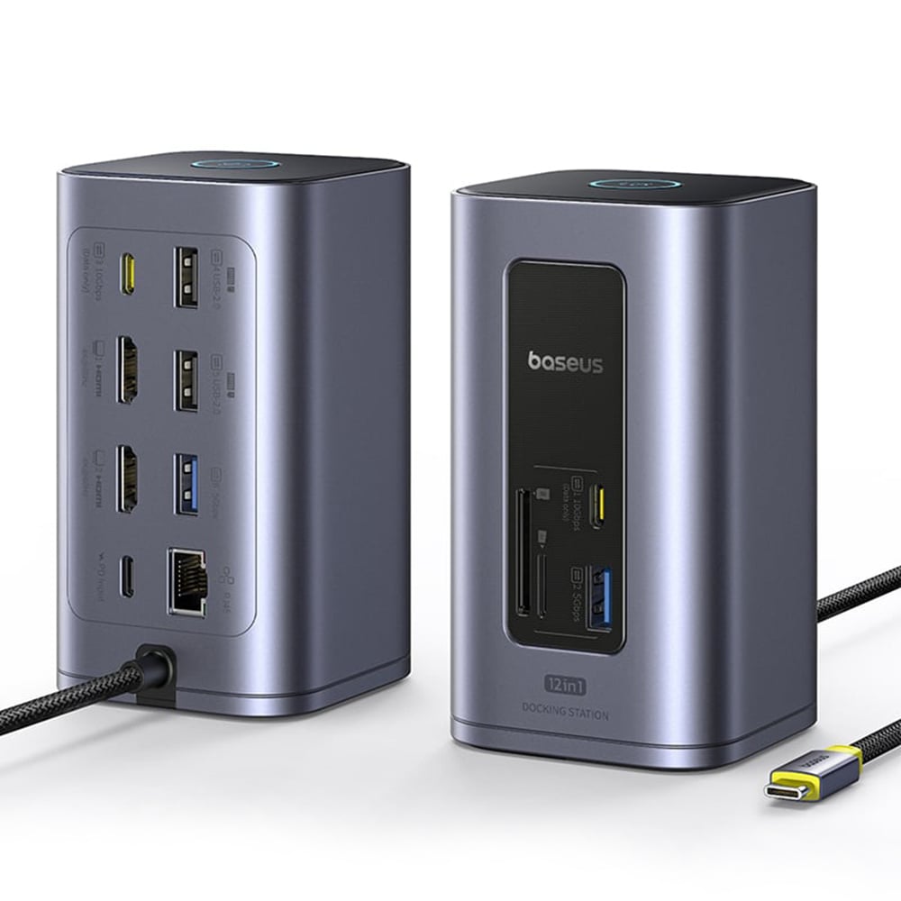 Baseus Dokkoló Állomás NU1 Air Spacemate - USB-C - 2x HDMI, 3x USB-C, 4x USB, RJ45, SD/TF - Űrszürke-0