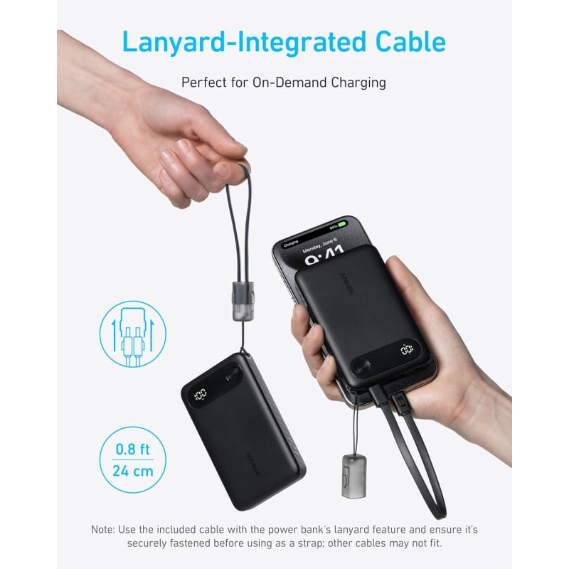 Powerbank Anker PowerCore, 10000mAh, 22.5W, QC + PD, Fekete A1257G11-3