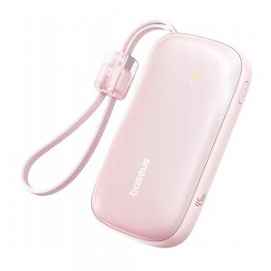 Baseus - Power Bank EnerFill FC21 Qpow 3 Ultra (E0027Q02) - Leválasztható Kábellel, 10000mAh, 45W, Digitális Kijelző - Nebula Rózsaszín
