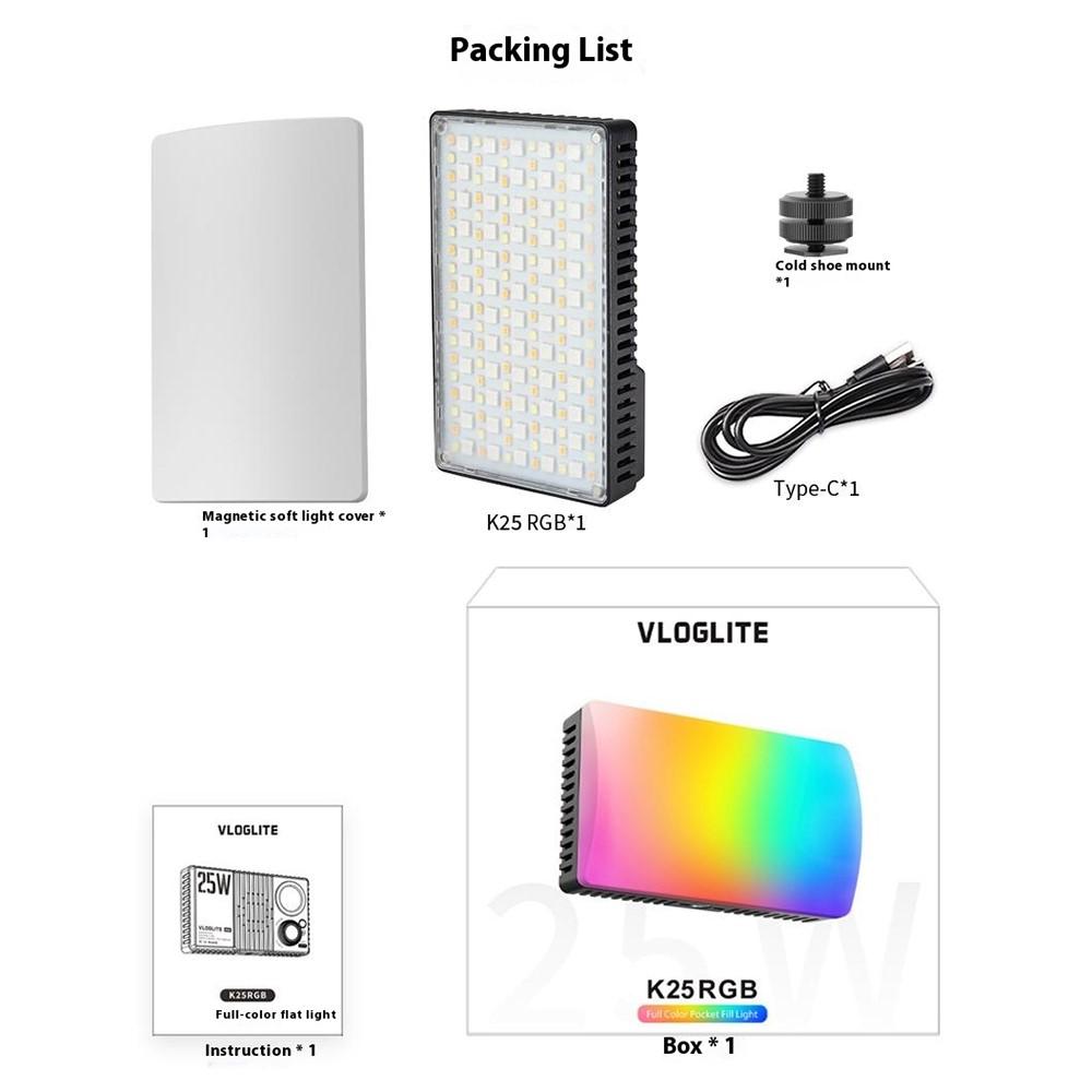 LED videólámpa RGB videólámpa 25W VLOGLITE K25RGB-4