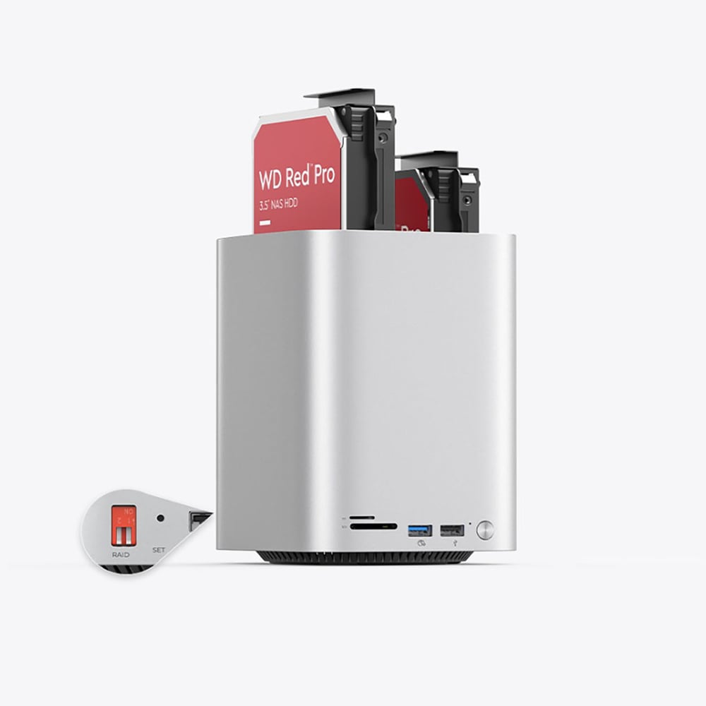 Orico MiniTower Dokkolóállomás Merevlemeztálcákkal akár 56TB-ig - Ezüst-6