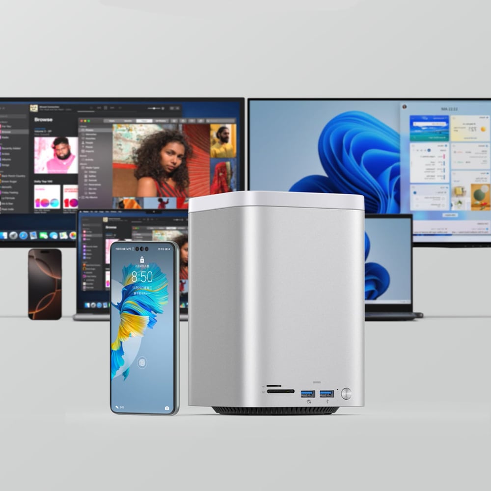 Orico MiniTower Dokkolóállomás Merevlemeztálcákkal akár 56TB-ig - Ezüst-3
