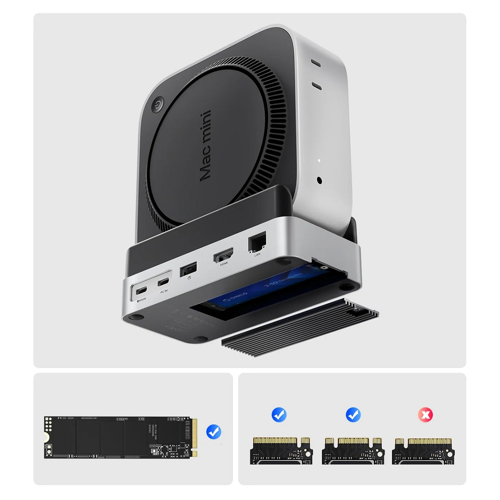 Orico MiniDock 10 az 1-ben dokkolóállomás SSD merevlemez foglalattal - Ezüst-3