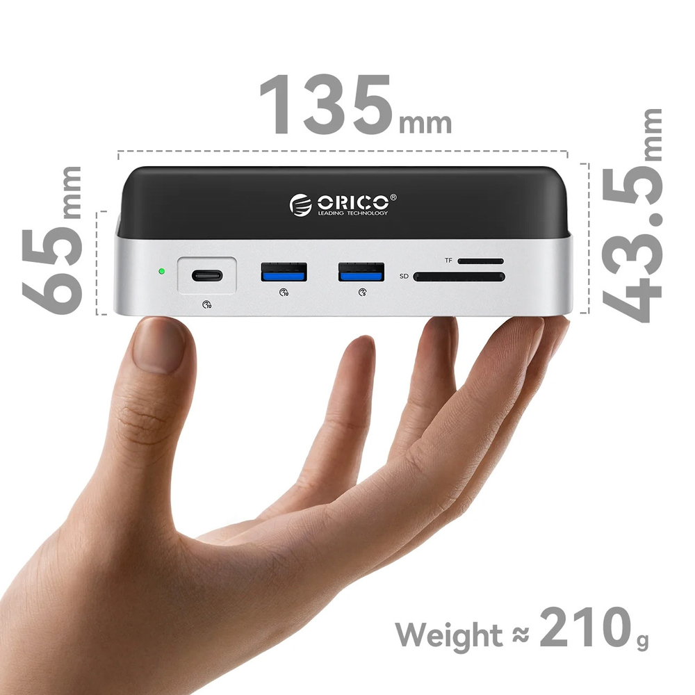 Orico MiniDock 10 az 1-ben dokkolóállomás SSD merevlemez foglalattal - Ezüst-5