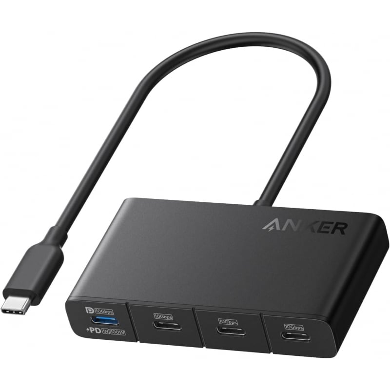 Anker USB-C Hub, 4 x USB-C, Fekete A8340GA1-0