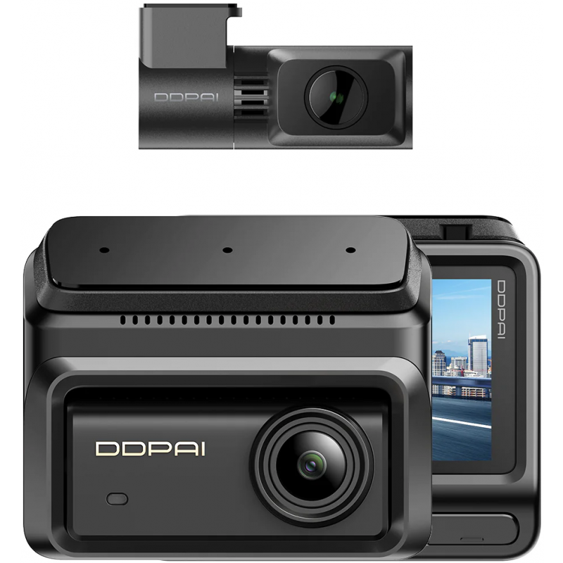 Dash + Hátsó Kamera DDPAI Z90 Dual, 4K, 64Gb, Wi-Fi, GPS, 3 hüvelykes LCD, Fekete-0