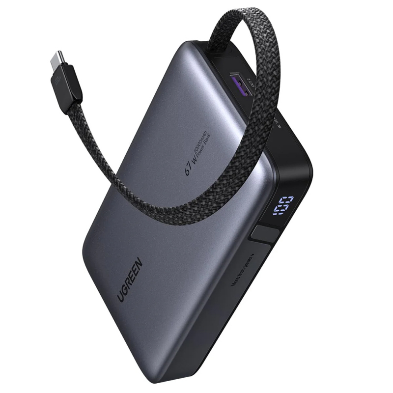 Powerbank UGREEN PB550, 20000mAh, 67W, QC + PD, Szürke-0