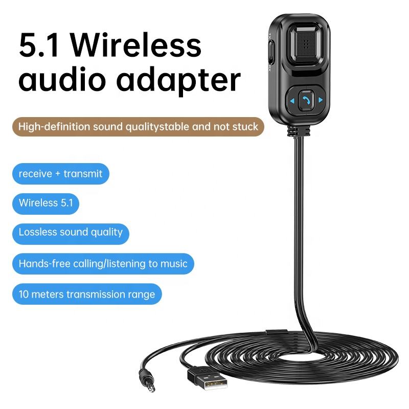 HIGI C5 Bluetooth 5.0 vezeték nélküli audió adapter, autós kihangosító és zenelejátszó funkcióval-11