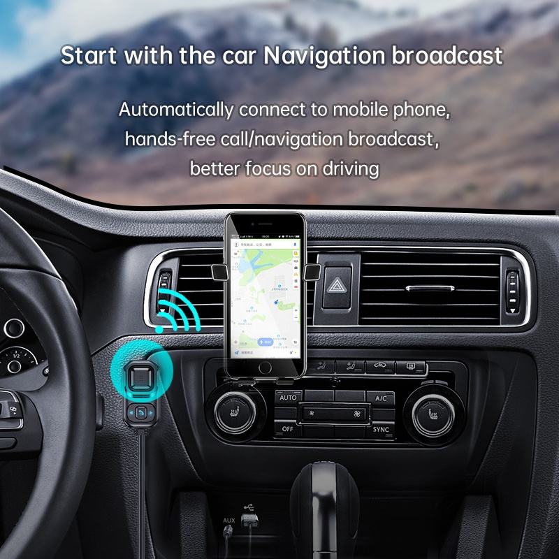 HIGI C5 Bluetooth 5.0 vezeték nélküli audió adapter, autós kihangosító és zenelejátszó funkcióval-10