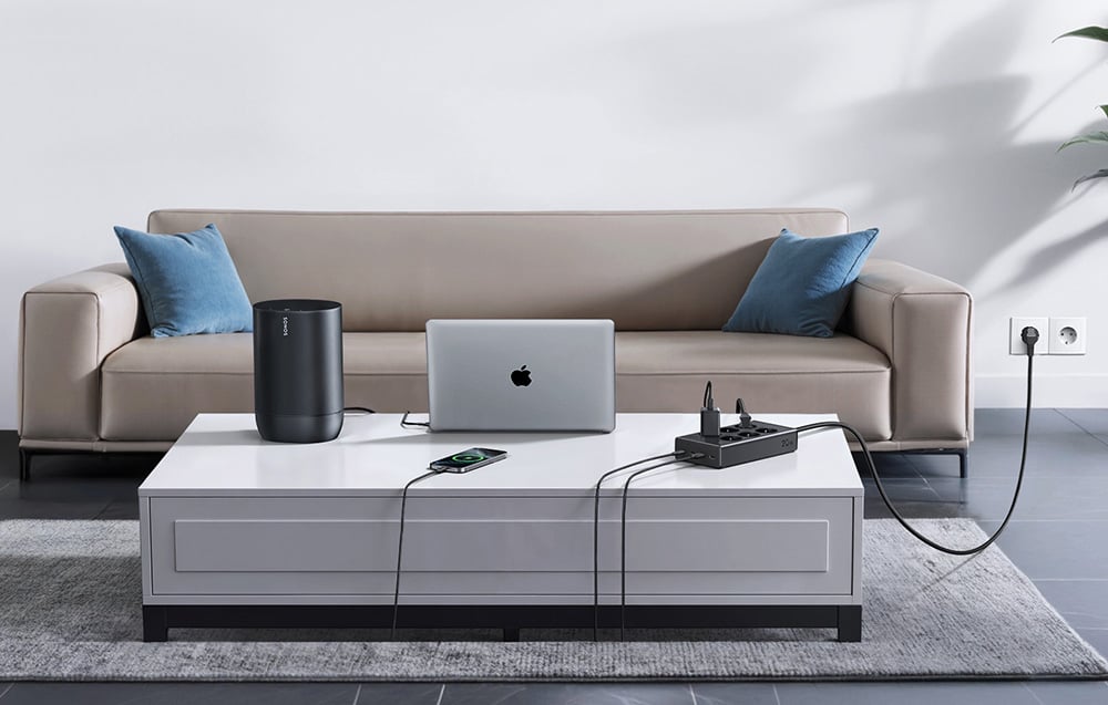 UGREEN S622 elosztó, 20W, 6xAC, 3xUSB, USB-C, 1,5m kábel-4
