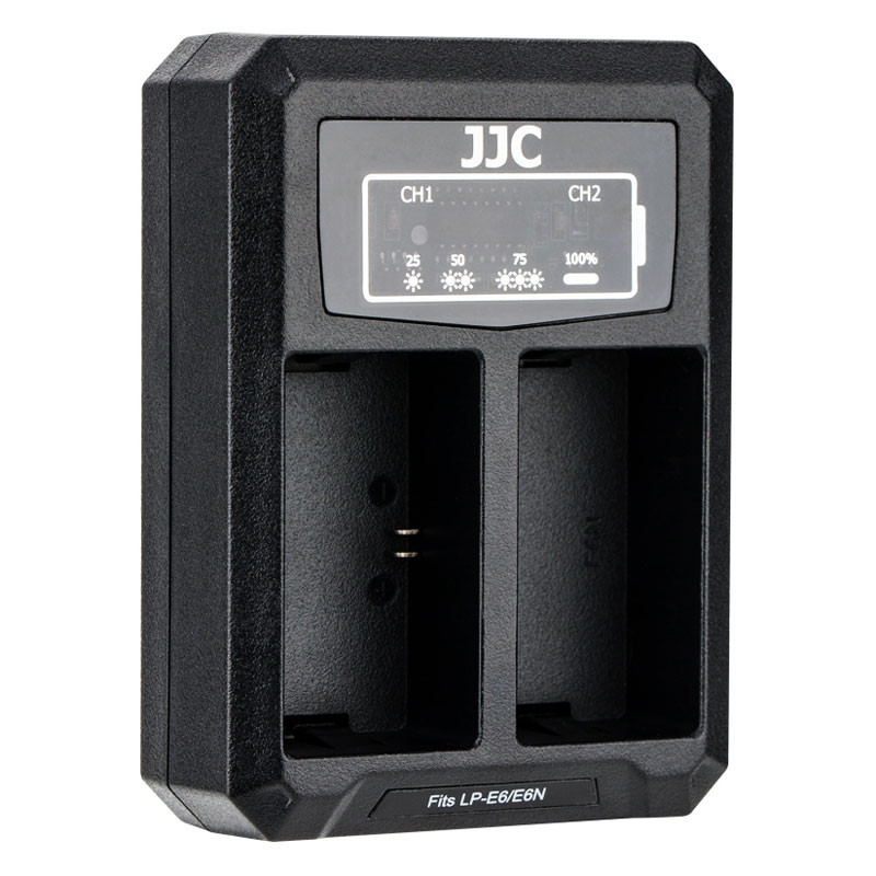 JJC DCH-E6T USB Dual akkumulátor töltő-1