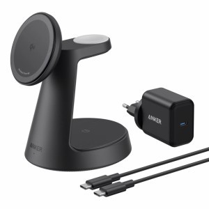 Anker MagGo 3in1 vezeték nélküli töltőállomás, 15W, 1.67A, fekete B25M4G11