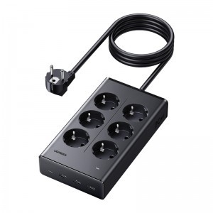 UGREEN S622 elosztó, 20W, 6xAC, 3xUSB, USB-C, 1,5m kábel