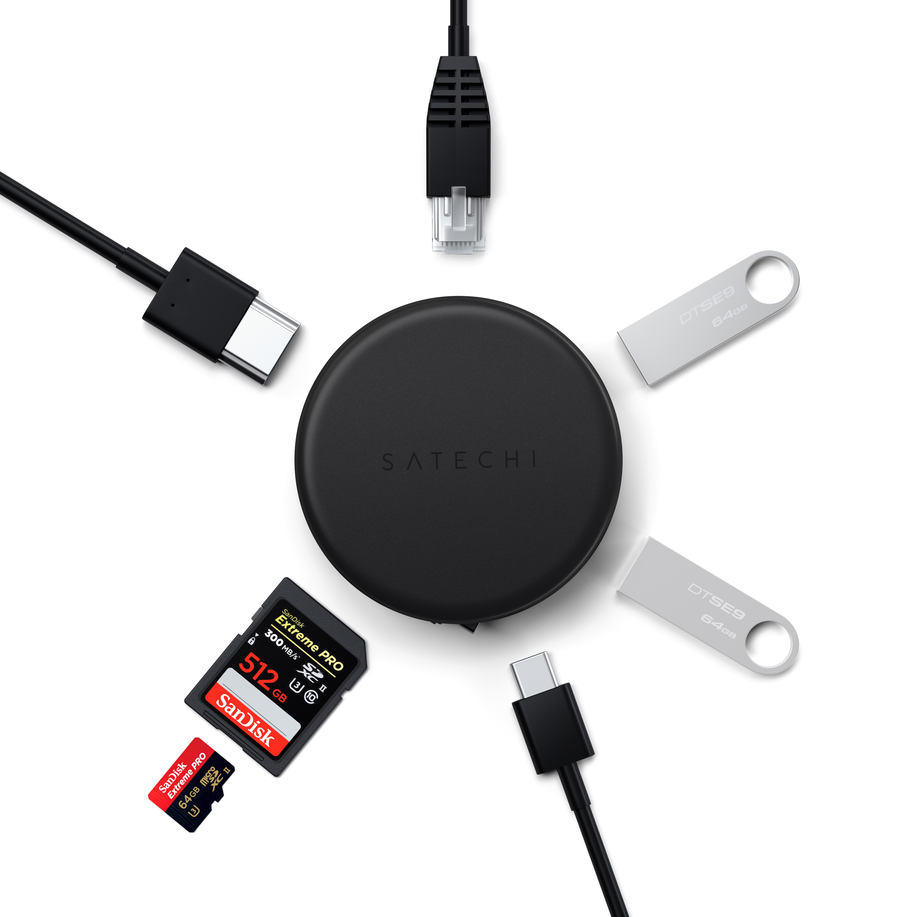 Satechi OntheGo 7-in-1 Multiport Adapter - Space Black-8