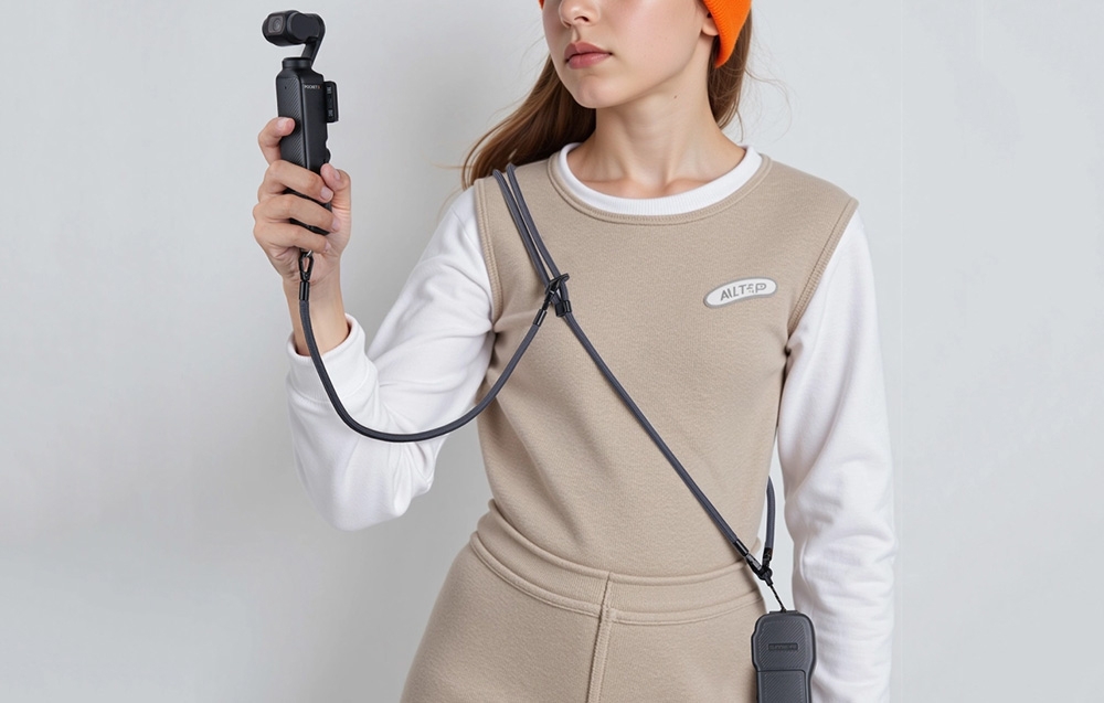 Sunnylife GS022 multifunkciós nyakpánt Pocket 3-hoz (szürke)-1