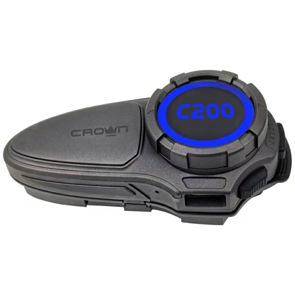 Crown C200 Mesh Bluetooth motoros intercom fekete-0