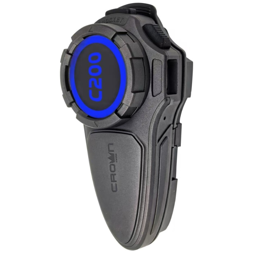 Crown C200 Mesh Bluetooth motoros intercom fekete-1