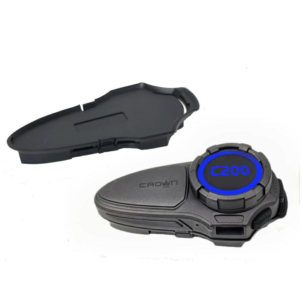 Crown C200 Mesh Bluetooth motoros intercom fekete-2