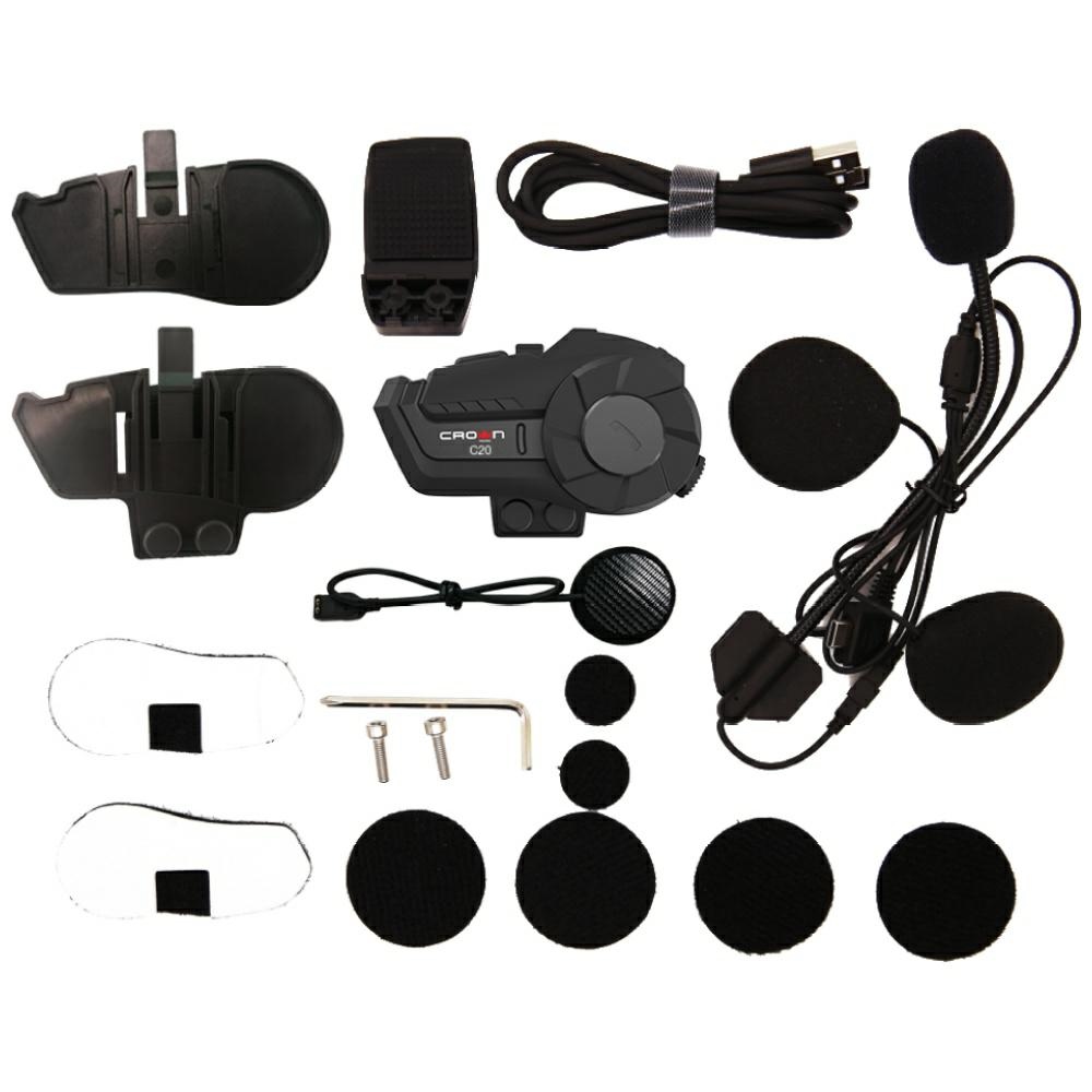 Crown C20 Motorkerékpár Intercom Bluetooth 5.1 fekete-5