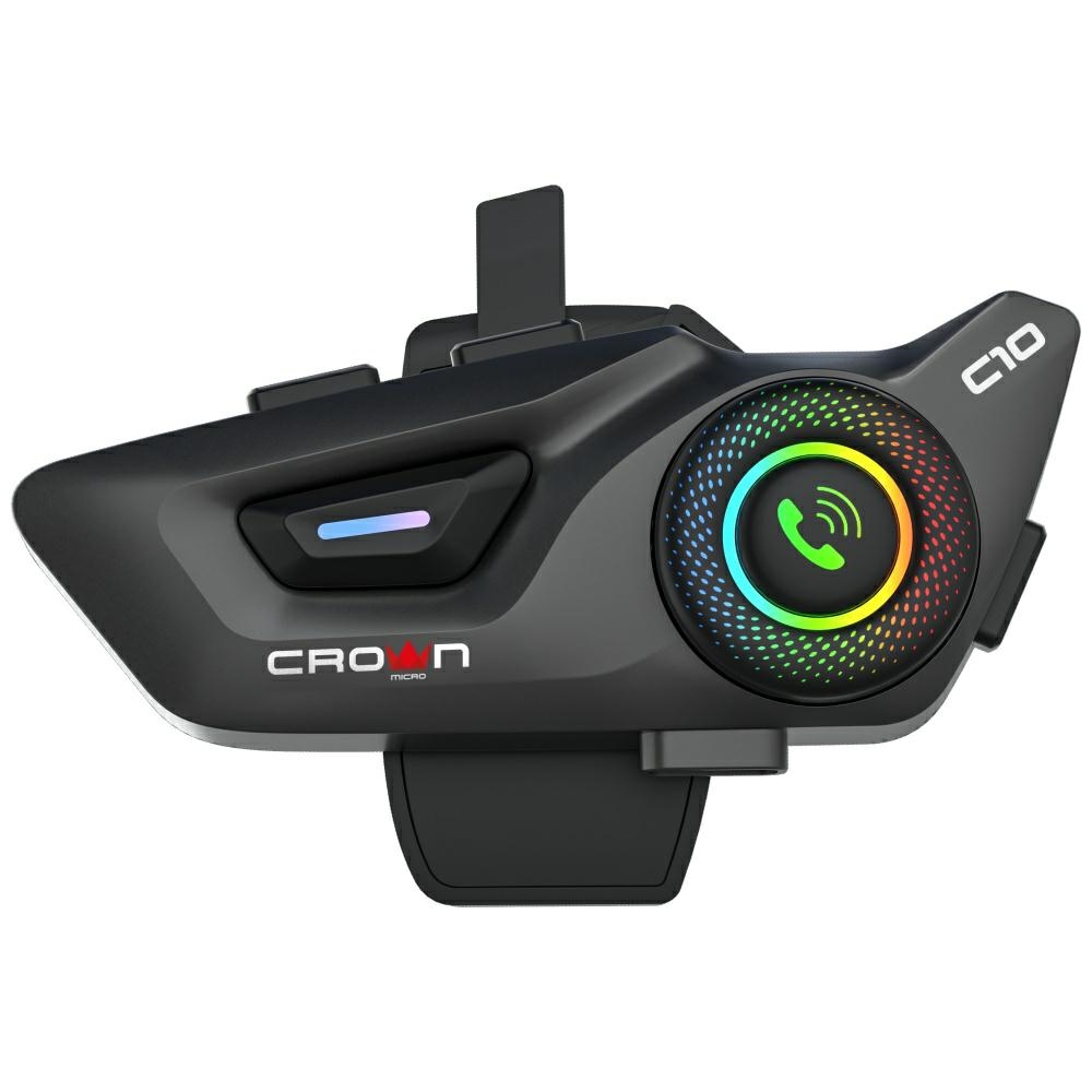 Crown C10 Motorkerékpár Intercom Bluetooth 5.3 fekete-0